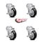 Service Caster 4 Inch Black Polyurethane Wheel Swivel Bolt Hole Caster Set with Brake SCC SCC-BH20S414-PPUB-BLK-TLB-4 - alternate 4